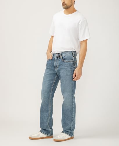 Silver Jeans Co. Men's Gordie Relaxed Fit Straight Leg Luxe Heritage Jeans2