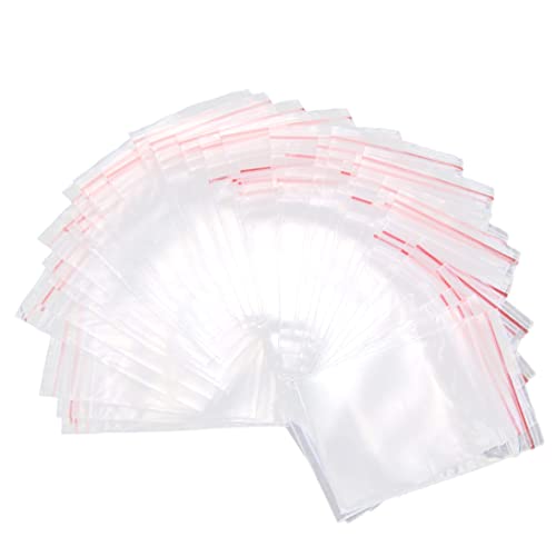 Plastic opbergtassen, 100 pc's kleine heldere ritszakken reclosable ritssluiting opslag plastic zakken voor sieraden cadeaubon snoep 5x7 cm reclosable tassen - Image 4