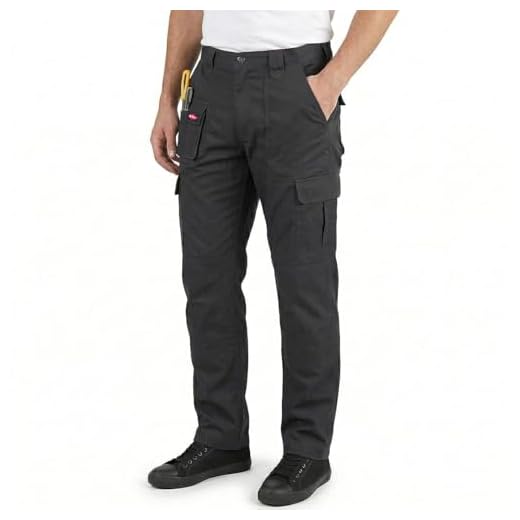 Lee Cooper 40W/ S Cargo-Arbeitshose mit mehreren Werkzeugtaschen und Kniepolsterung schwarz