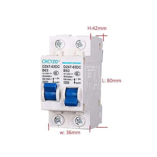 Disjoncteur CC 40A à 250A protection courts-circuits commutation puissance 2P - 6