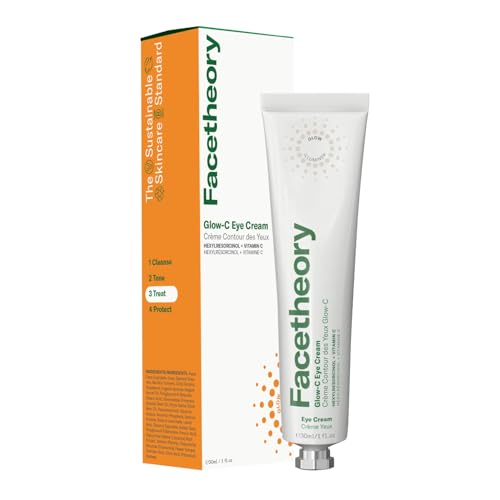 facetheory Glow-C Under Eye Cream (Unscented) - Anti-Aging Eye Cream with Vitamin C to Brighten, Firm & Minimise Fine Lines - Daily Eye Cream for Glowing Skin (30 ml)