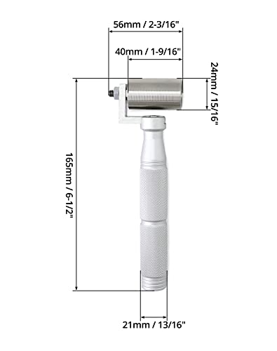 Qwork 1.5" Stainless Steel Home Wallpaper Seam Roller Wall Paper Construction Tool Seam Flat Roller Paint Tool, 2 Pack #TOP5