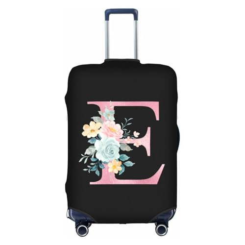 Zoeucpoo E Alphabet Design Custom Travel Luggage Cover Tag Set TSA Approved Vintage Letter Print Suitcase Protector Men Women (M 22-25 Inch Luggage)