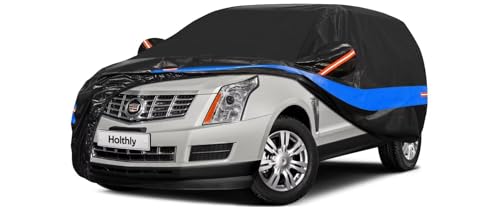 Holthly Strapazierfähige SUV-Autoabdeckung, passgenau für Cadillac SRX (2010–2017), Allwetter-, Outdoor-Abdeckungen für Autos, wetterfest, wasserdicht, winddicht, Sonne, Regen, Staub, Schneeschutz,