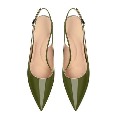 XINIUNIU Slingback Heels for Women Kitten Stiletto Pumps Closed Pointed Toe 3 Inches Slip On Wedding Party Dress Comfort Sexy Shoes3