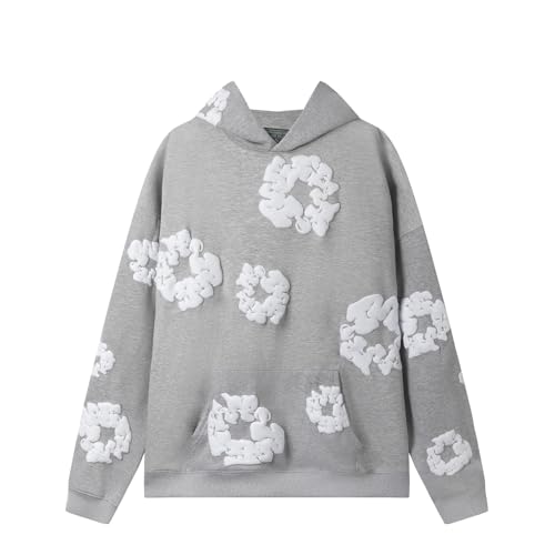 ZEZEZ Conjunto de chándal para hombre y mujer con estampado de espuma Denim Tears de marca de moda, chaqueta con capucha y pantalones, sudadera con capucha, juego de sudadera de forro polar con