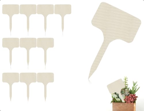 Lhbwhiz Confezione da 10 Etichette per Piante, Etichette in Legno, Mini Segnapiante, Utilizzabili per Giardini, Serre, Semi in Vaso, Fiori, Erbe Aromatiche e Verdure