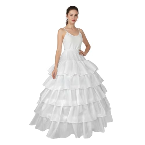 Jupon vintage 5 couches blanc grande taille robe de bal rétro jupe tulle MYAYD