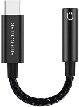 AUDIOCULAR D07 Slim CX31993 Portable DAC Dongle Connector Mobile Audio Adapter, Type C to 3.5mm DAC for iPhone 16 Series /15 Series, Galaxy S25/S24 Ultra/S24 & Other Type C Phones