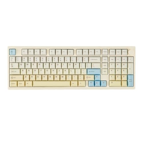 Image of EPOMAKER Galaxy100 Lite QMK /VIA Gaming Keyboard with 8000mAh Battery and Numpad, 1800 Aluminum Mechanical Keyboard, USB-C /BT /2.4Ghz, Hot-Swap, Creamy Sound (Creamy White, Wisteria Linear Switch)