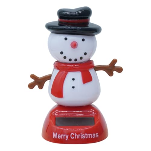 Statues de danse solaire de Noël, jouets de danse solaire de Noël, ornements solaires oscillants de voiture de dessin animé | Figurine de bureau amusante qui secoue la tête, ornements de jouets