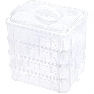 New brothread 4 Layers Stackable Clear Storage Box/Organizer for Holding 80 Spools Home Embroidery & Sewing Thread (Spool Size Requirement: Height≤2.2″/5.6CM; Width≤1.69″/4.3CM)