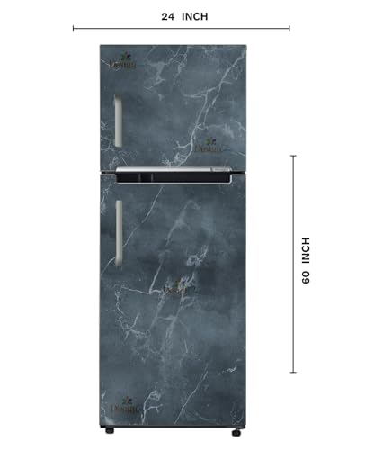 Design Decor Marble Texture Fridge Door Sticker Double Door Refrigerator Wrap Vinyl Decorative Self Adhesive Wallpaper Size 24x60_ Inch
