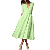 Angebot Sommerkleider Musselin Kleid Damen Kleider Sommer Maxikleid Knielang Sommerkleid Rockabilly Kleid Weiß Schickes Sommerkleid Viskose Crossdresser Linen (B Mint Grün,L)