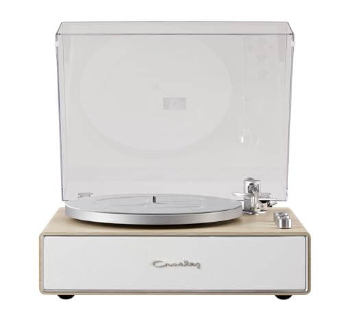 Image of Crosley CR6046A-NASL Stave 2-Speed Bluetooth Record Player Turntable with Built-in Speakers, Natural