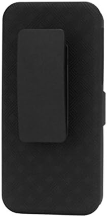 Smays Anti-slip Rbberized Slide Combo Case with Belt Clip Holster and Kickstand for iPhone 5 5s (Grid, Black)