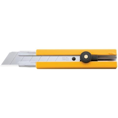 OLFA 25mm Extra Heavy-Duty Utility Knife (H-1) - Multi-Purpose Custom Cutting Depth Utility Knife w/Anti Slip Grip & Snap-Off Blade, Replacement Blades: Any OLFA 25mm Blade Cover
