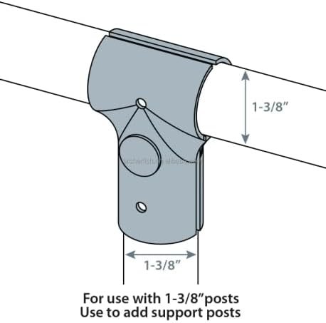 Fence T Clamp Galvanized Steel End Rail Clamps 1-3/8" x 1-3/8" (Set of 6) thumbnail