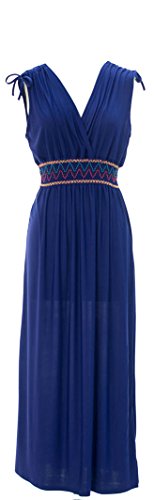 Image of Plum Feathers Casual Smocked Dress, Exotic Print Maxi /Midi Dress, V Neck, Plus & Regular Sizes, Maternity /Nursing Dresses