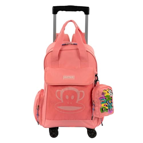Mochila Sestini Carrinho 4 Rodas Paul Frank 2 em 1 Coral