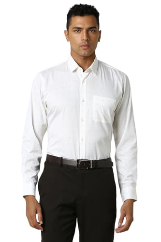 Image of Peter England Men Cotton Solid Slim Fit Shirt
