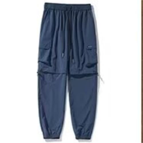 SUPTTING Pantalones cargo para hombre, multibolsillos, cordón, cintura elástica, piernas desmontables, 2 en 1, pantalones de senderismo, pantalones de trabajo, pantalones funcionales para senderismo