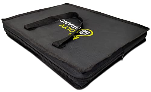 Olyv Branch Portable Wine Picnic Table 6Pc Set - Wooden Outdoor Folding Tray Acacia Wood 4 Glasses Holder, Bottle Stand, Carry Bag & Cheese Board Utensil Included -Beach/All Occasion Accessory, Brown #TOP7