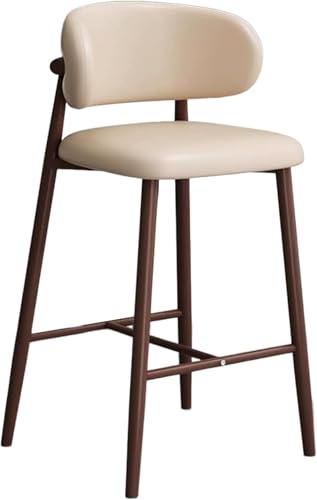 Tabourets de bar gris foncé de 75 cm avec dossier rembourré en similicuir XJBTBA