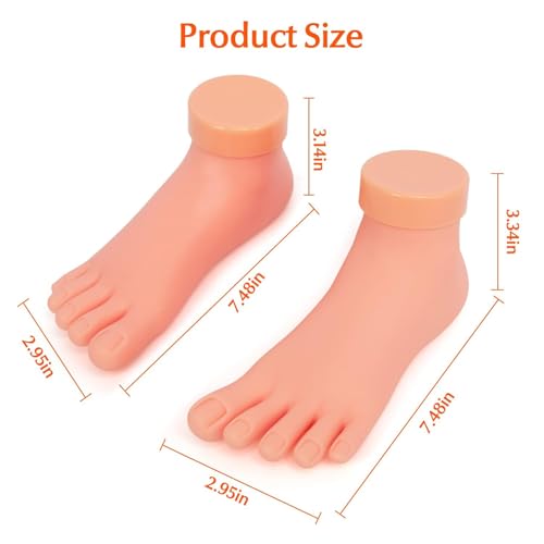 krofaue Practice Fake Foot Model 1 Pair Flexible Soft Silicone - Image 3