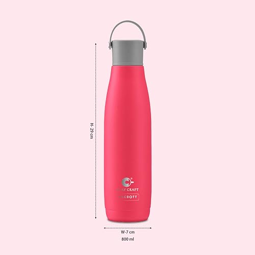 Image of Clay Craft VACBOTT Fresco Double Walled|18 Hours Hot and 24 Hours Cold Water Bottle Vacuum Insulated Flask Bottle 800 ml|1 Pcs Steel Bottle|Travelling|BPA-Free|BIS Certified|1Year Limited Warranty