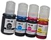 Produktbild Set 4 Tintenpatronen kompatibel für EPSON EcoTank ET-2700 ET-2750 ET-3700 ET-3750 ET-4750 | 102 C13T03R140 127ml C13T03R240 C13T03R340 C13T03R440 70ml