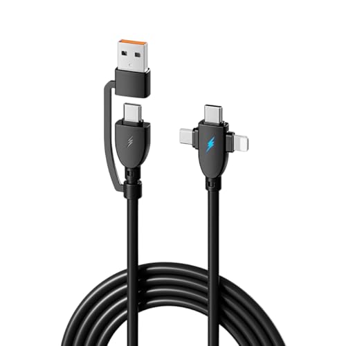 Image of Verilux PD 240W Type C Cable Fast Charging with 480Mbps Data Sync 6.6FT | Multi C Type Charger Cable with USB-C & Lighting Connectors and USB-A /USB-C Input for iPhone 17 /16 /15, Galaxy S26 /S25 /S24
