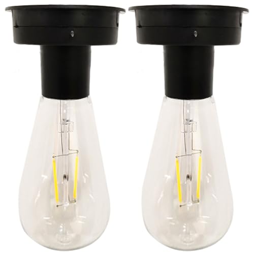 Pfjsseey Bulbo de luz Solar de 2 Piezas, Luces de reemplazo Solar Impermeable de 3.4 Pulgadas para linternas, Blanco Tibio para Luces de reemplazo al Aire Libre para linternas