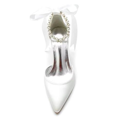 Pearl Wedding Shoes Block Heel Bridal Shoes Closed Toe Wedding Heels for Bride2