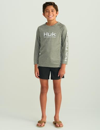 Image of HUK Boys Pursuit Solid Long Sleeve Shirt, Fishing Shirt for Kids