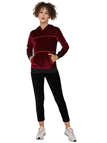 Image of CHKOKKO Women Velvet Full Sleeves Velour Track suit