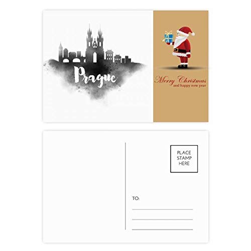 Cartes postales à encre tchèque Prague au coin du feu pour Noël