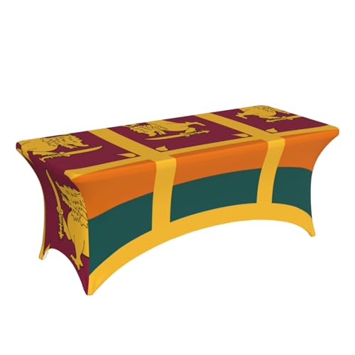Nappe de table extensible élasthanne 1,8m lavable avec imprimé drapeau Sri Lanka - 4
