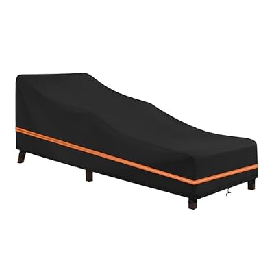 LCGOD Waterproof Outdoor Chaise Lounge Chair Cover - 600D Heavy Duty Windproof Patio Lounge Chair Cover, Pool Lounge Covers All Weather Protection (79"x30"x28" H, Black)