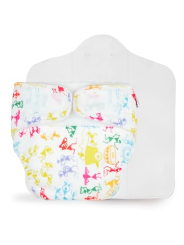 Image of SuperBottoms Newborn UNO Premium Cloth Diaper with Insert (0 to 3m) | Washable & Reusable Diaper with Organic Cotton Pad | Superior Absorption | Waterproof | SuperDryFeel Layer | Super Soft & Gentle