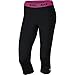 NIKE Women's Victory Training Capris, Black/Vivid Pink/White, Small