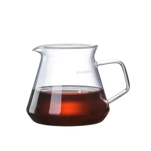 WSQHAO Cafetera de goteo vidrio con escala puntos, resistente al calor, hecha a mano. Ideal for compartir café para Café(400ml with Scal)