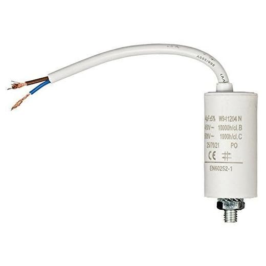 CABLEPELADO Condensador de arranque para motor eléctrico | Condensador Permanente | monofásico | Cable conexión | Apto para bombas, compresores, lavadoras, maquinas de aire | 450 VAC | 4.0 uF