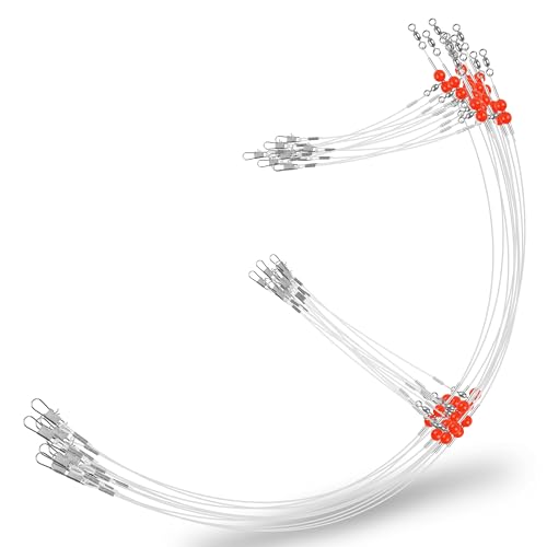 Fishing Leaders Saltwater Tackle Surf Fishing Rigs High Strength Mono Fishing Wire Leaders with Swivel Snaps Beads Gear Equipment for Lures Bait Hooks, 1Arm 2Arms