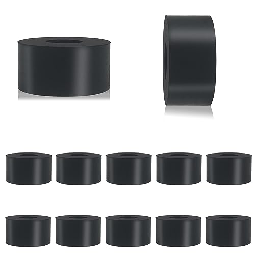 Unarty - 12 PCS Multi Purpose Rubber Spacer 1 Inch OD x 3/8 Inch ID x 1/2 Inch Thickness, Thick Rubber Washers Anti Vibration Spacer for Home and Car