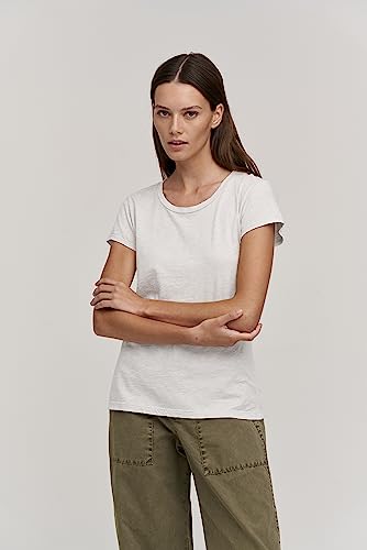 Velvet By Graham & Spencer Womens Slub Crewneck Tee T Shirt, White, X-Small Us #TOP1