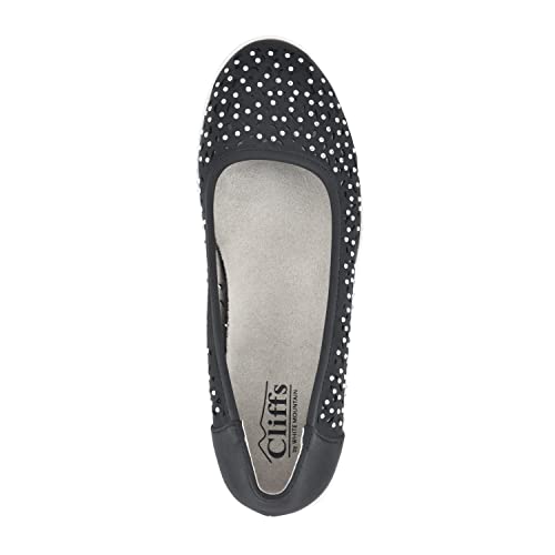 Cliffs By White Mountain Pleased Women's Flat, Black/Nubuck, 9.5 M #TOP3