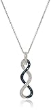 jewelili sterling silver blue and white diamond twist pendant necklace 18 