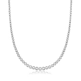 Ross-Simons 1.50 ct. t.w. Bezel-Set Diamond Necklace in Sterling Silver. 16 inches