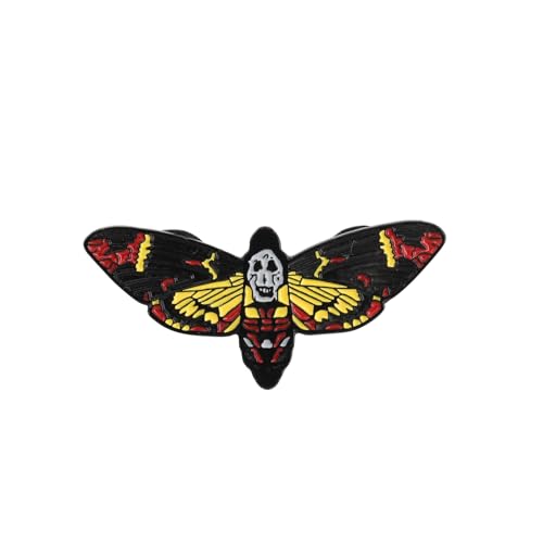 Image of PLITI Silence Lambs Movie Inspired Gift Hannibal Lecter Fan Gift Death Head Moth Brooch For Horror Movie Lover